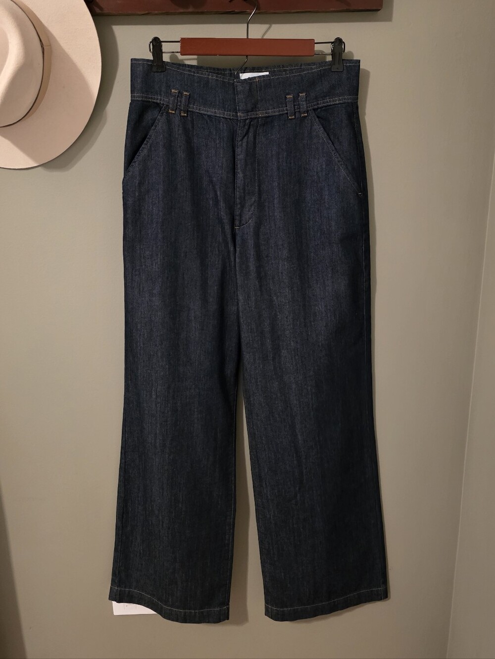 Frame The Cinched High Waist Jeans In Rinse Size 29 - Picture 2 of 13